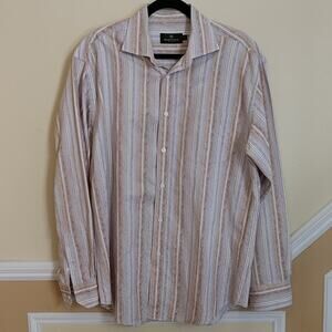 Bugatchi uomo Button Down Tan Shirt size Large